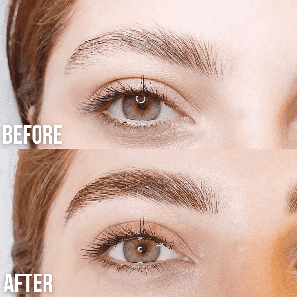 luxe lash and brow serum before and after