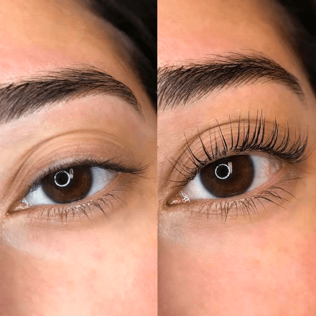 lash lift and tint before and after