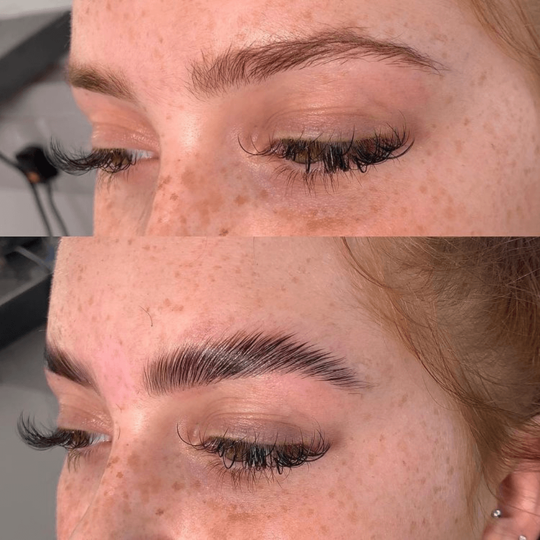 luxe brow lamination kit before and after