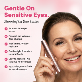 Máscara de pestañas acondicionante con péptidos, resistente al agua y de lujo