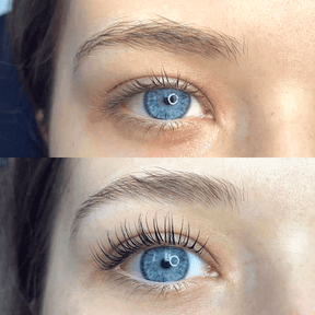 lash lift and tint before and after